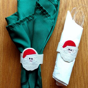 ITH Santa Napkin Ring, Christmas Napkin Ring, Christmas Embroidery Machine Design, Santa Machine Embroidery Design DIGITAL FILE image 4