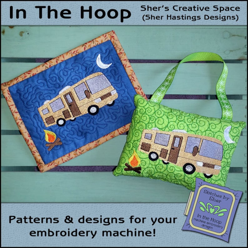 ITH Motorhome Mug Rug Camper Decor in the Hoop Camper Etsy