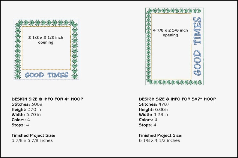 ITH Good Times Picture Frames in the Hoop Picture Frame | Etsy