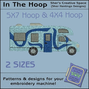 Conception de broderie Machine de classe C, Camper Machine Embroidery, Camper Embroidery, Camping Embroidery File - Points remplis - FICHIER NUMÉRIQUE