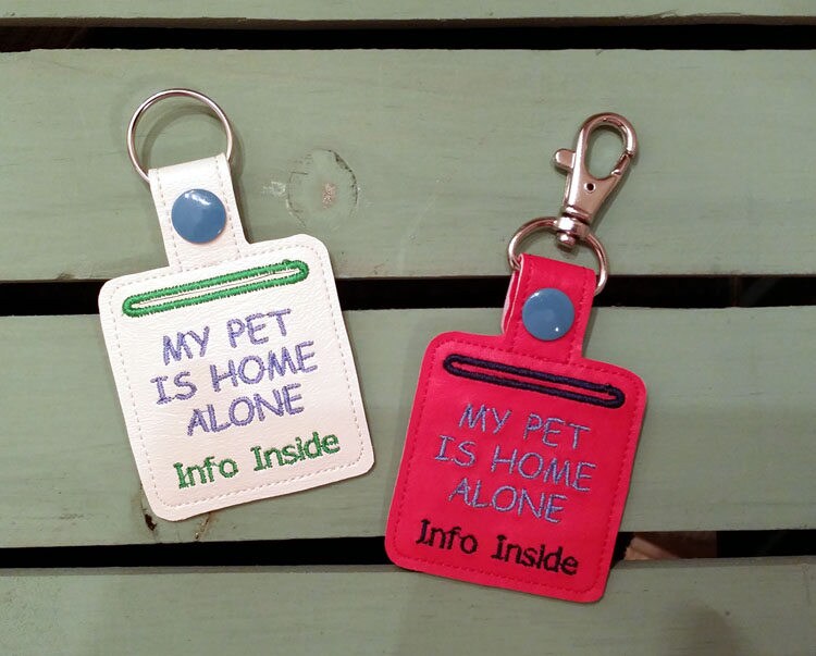 ITH Pet Home Alone Key Fob Vinyl Key Fob Keychain With Snap Etsy