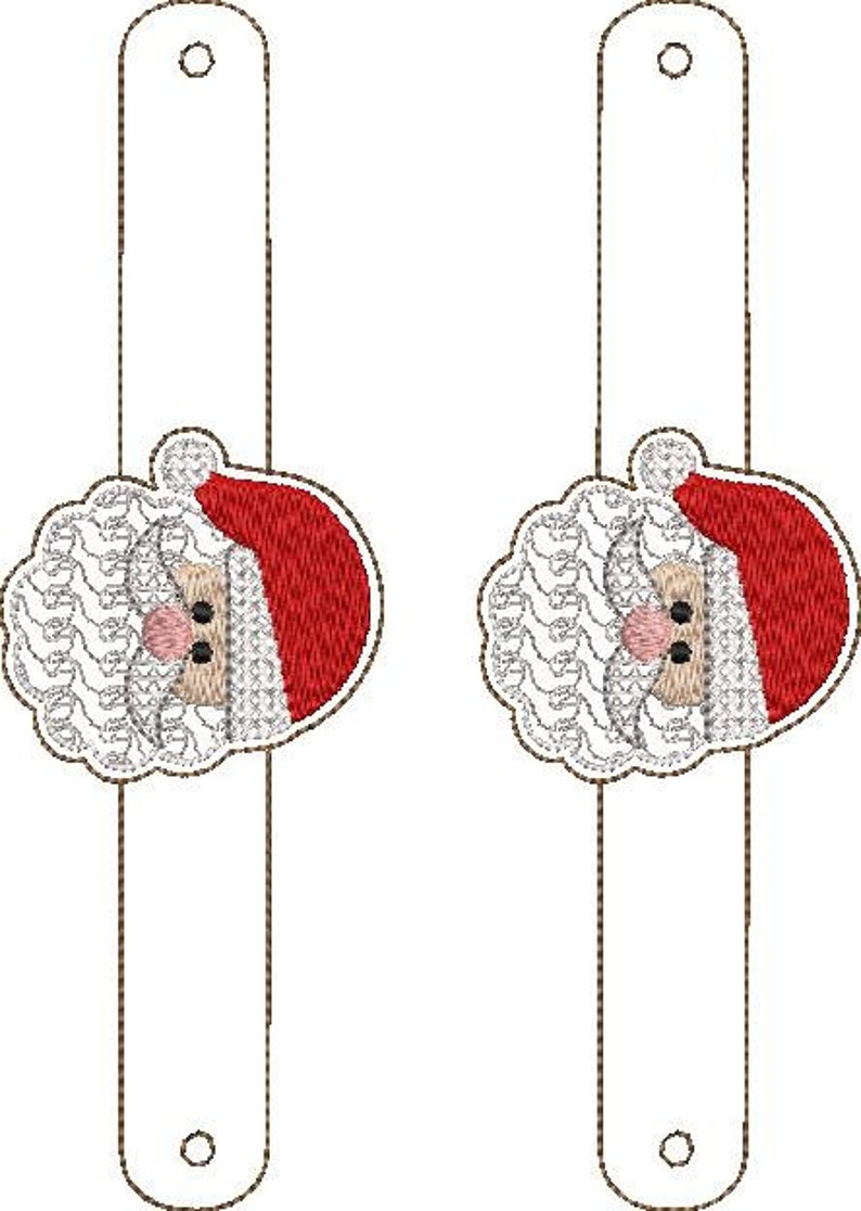 ITH Santa Napkin Ring, Christmas Napkin Ring, Christmas Embroidery Machine Design, Santa Machine Embroidery Design DIGITAL FILE image 2