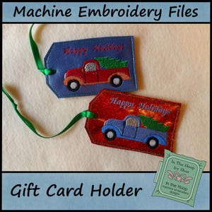 ITH Perfect Weihnachtsbaum Geschenk Kartenhalter, Weihnachtsgeschenk Kartenhalter, Weihnachtsstickerei, LKW Stickdatei 4 X 4 Hoop DIGITALE DATEI
