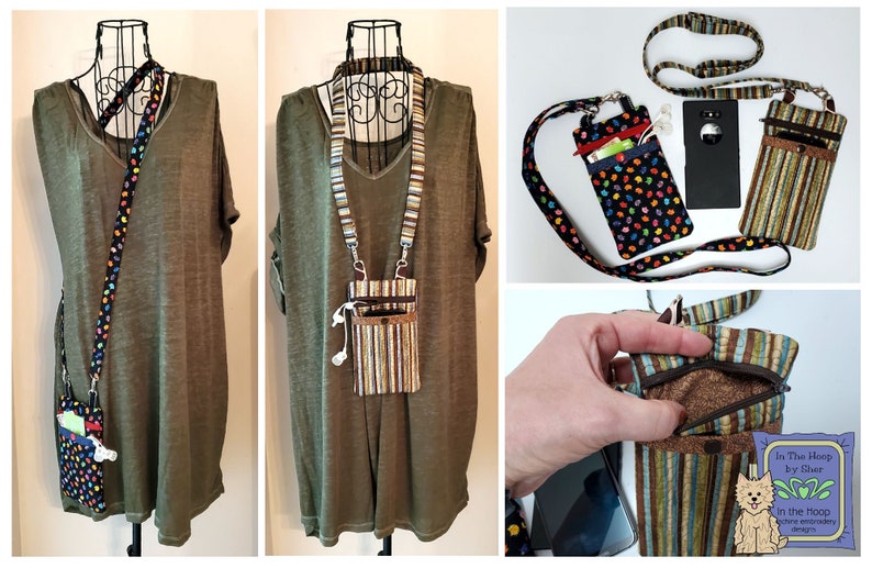 ITH Cellphone Holder Zipper Bag, Phone Case Embroidery, In The Hoop Zipper Bag, Cellphone Embroidery Design DIGITAL FILE 6x10 Hoop image 4