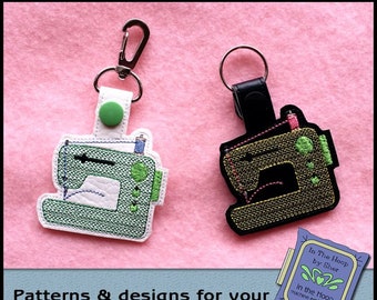 ITH Sewing Machine Key Fob, Sewing Machine Vinyl Key Fob, Sewing Machine Bag Tag, Sewing Machine Machine Embroidery Design - DIGITAL FILE