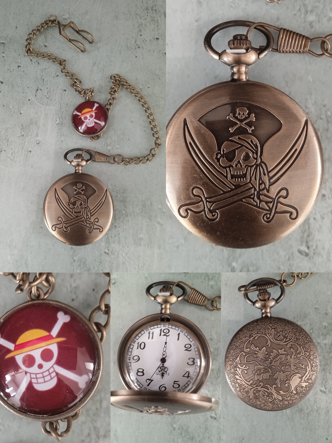 Montre à Gousset Cabochon De Verre Thème Manga One Piece Etsy