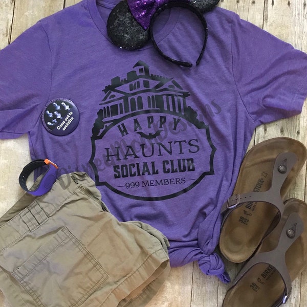 Happy Haunts Social Club/ Haunted Mansion inspired Shirt