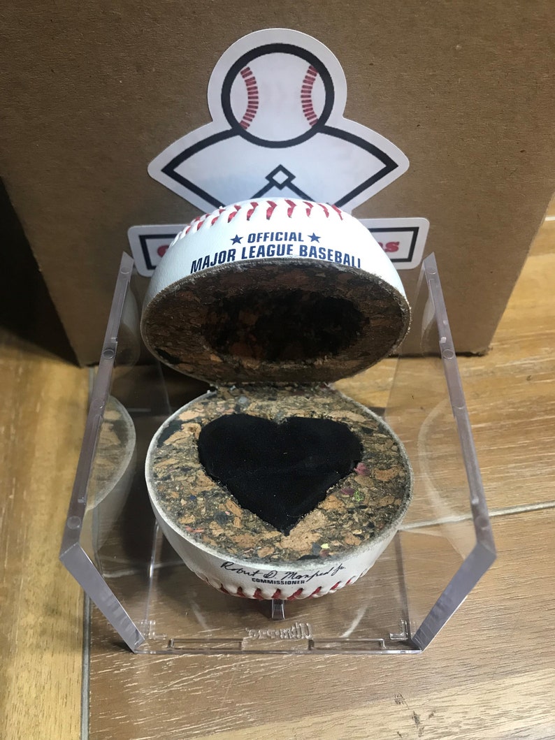 Baseball Ring Holder/display Handcut With Custom Designs and MLB Logo