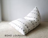 Gray Triangle Mudcloth Boho Lounger - quot La Femme d 39 Argent quot