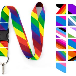 Pride Flag Premium and Breakaway Lanyards - Made in USA