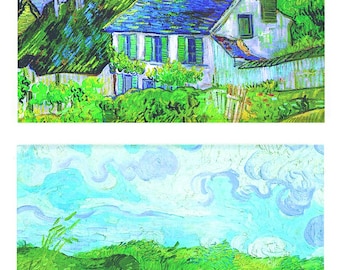 Buttonsmith® Vincent Van Gogh House and Hay Stacks Refrigerator Magnet Set - Made in the USA