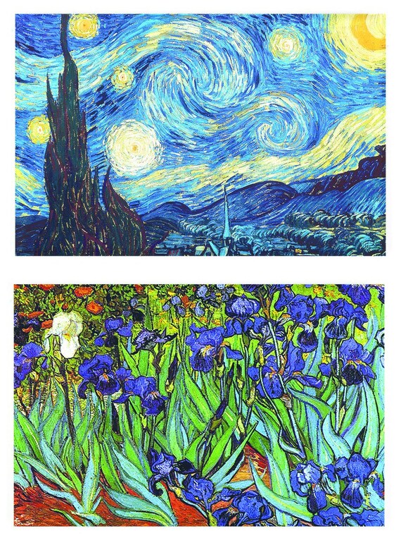 Buttonsmith® Vincent Van Gogh Starry Night Refrigerator Magnet Set - Made in the USA