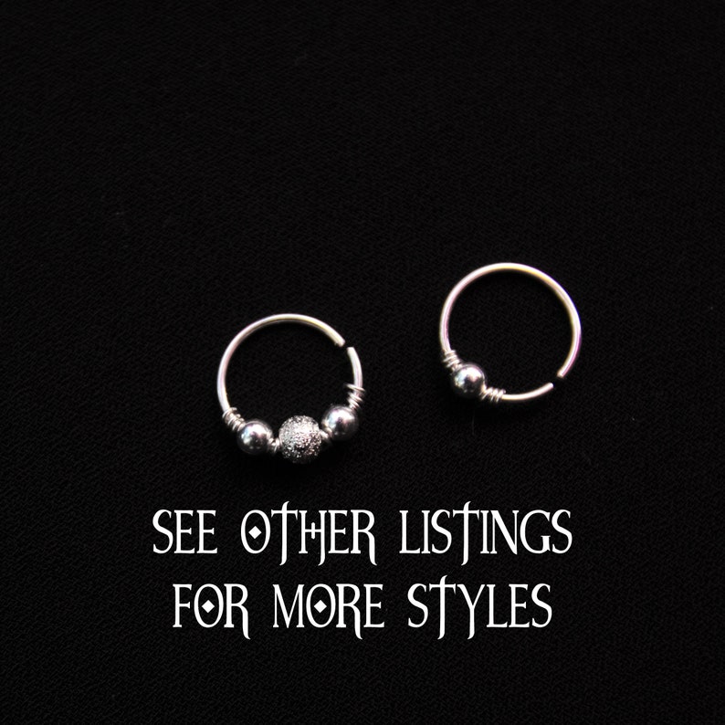 Silver Nose Ring 22g 20g 18g 16g Simple Thin Nose Ring Plain Nose Ring Thin Hoop Continuous Ring