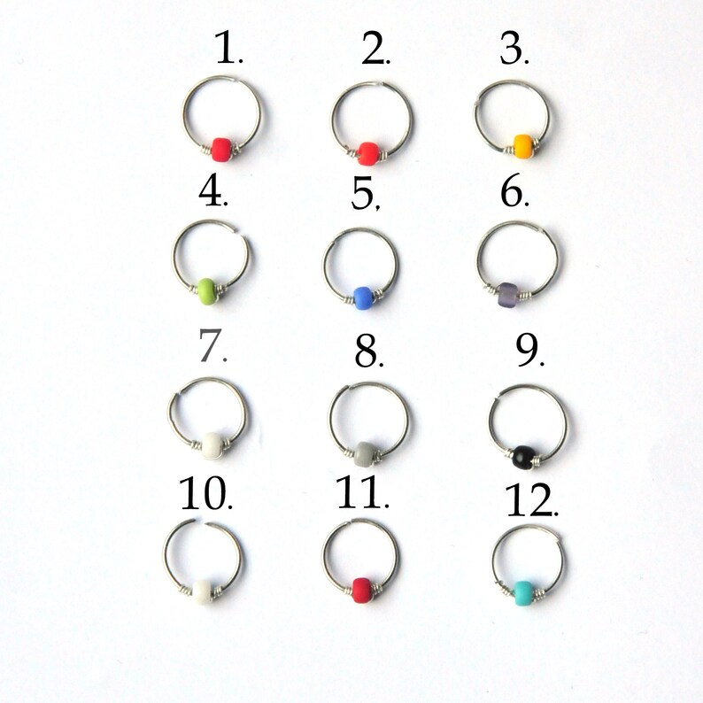 22g Nose Ring Bead Nose Ring Simple Nose Ring Turquoise Nose - Etsy UK