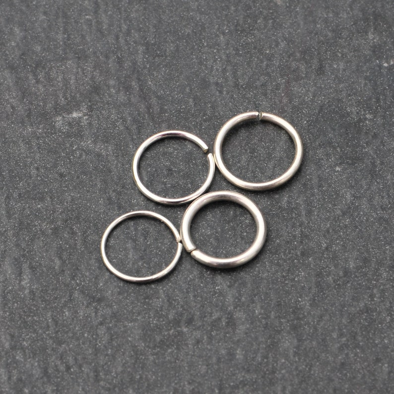 Silver Nose Ring 22g 20g 18g 16g Simple Thin Nose Ring Plain Nose Ring Thin Hoop Continuous Ring