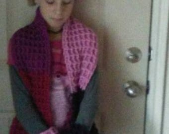 Fingerless gloves, scarf, and headband
