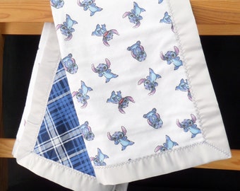 Manta de bebé stitch hecha con tela de Disney con licencia