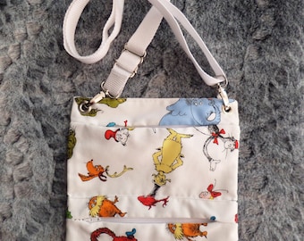 Dr. Seuss Allover Crossbody Bag made with Licensed Dr. Seuss Fabric