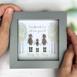 Personalised Grandparents Pebble Picture - Nanny & Grampy Pebble Picture - Grandparent Birthday Mothers Day Gift - Gifts From Grandchildren