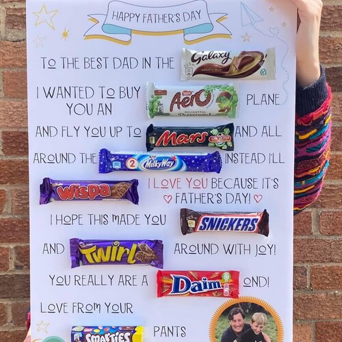 Personalised XL Father's Day Chocolate Message Board Etsy UK