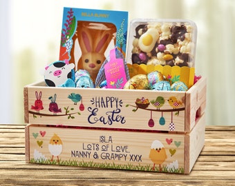 Personalised Easter Box - Personalised Easter Crate - Easter Gift - Personalised Easter Box - Easter Treat Box - First Easter - Children