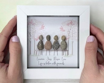 Personalised Friendship Pebble Picture - Friend Pebble Picture -Best Friend Christmas Birthday Gift For Friend - Best Friend Friendship Gift