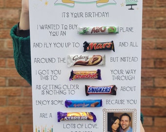 XL Personalised Birthday Chocolate Message Board - Personalised Gifts - Gifts For Him  - Gifts For Her - Chocolate Gift