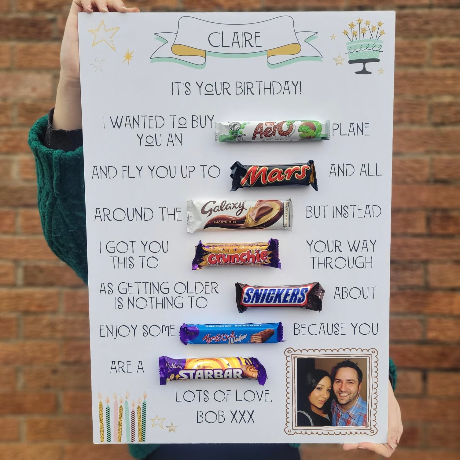 XL Personalised Birthday Chocolate Message Board Etsy UK