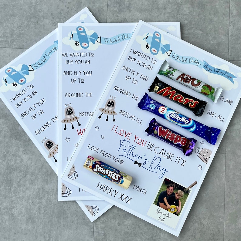 Personalised Fathers Day Chocolate Message Board With Photo Etsy