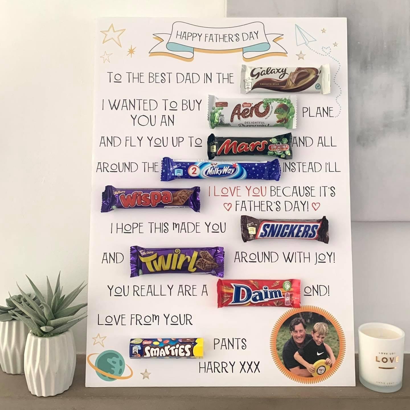 Personalised XL Father's Day Chocolate Message Board Etsy UK