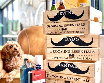 Personalised Fathers Day Box - Personalised Fathers Day Crate - Personalised Grooming Crate - Personalised Self Care Box - Gifts For Him