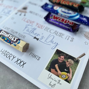 Personalised Fathers Day Chocolate Message Board With Photo Fathers Day Gifts For Him Dad Grandad Present For Dad Chocolate Gift image 2