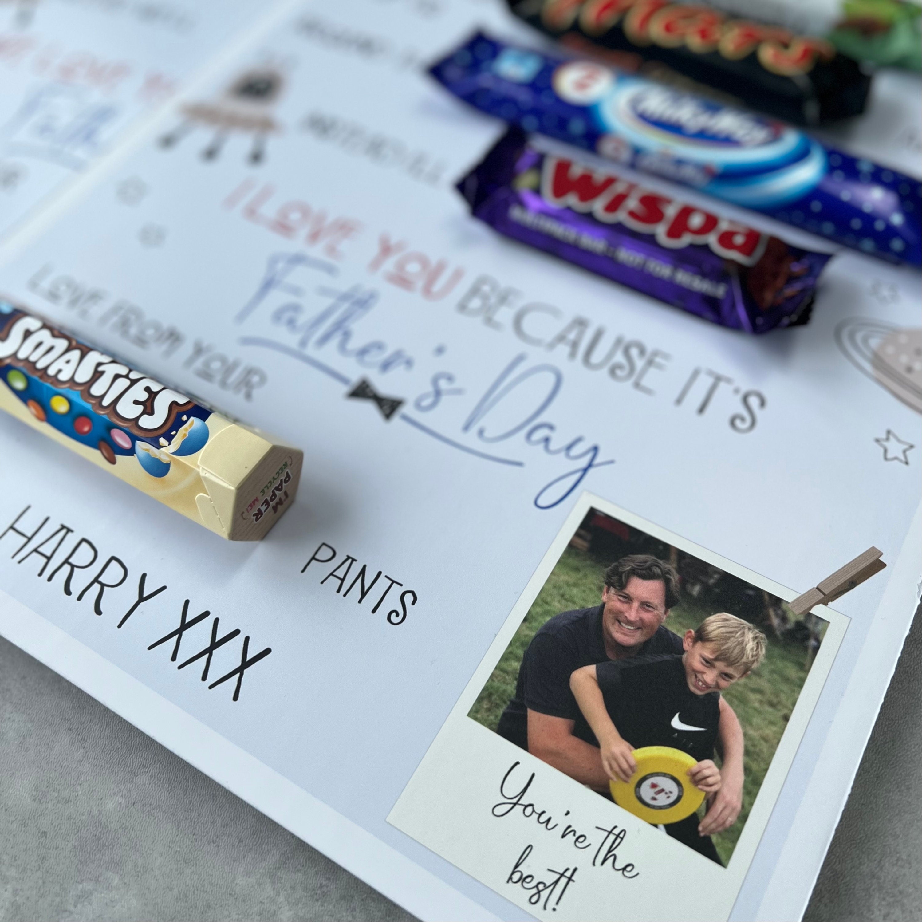 Personalised Fathers Day Chocolate Message Board With Photo Etsy UK