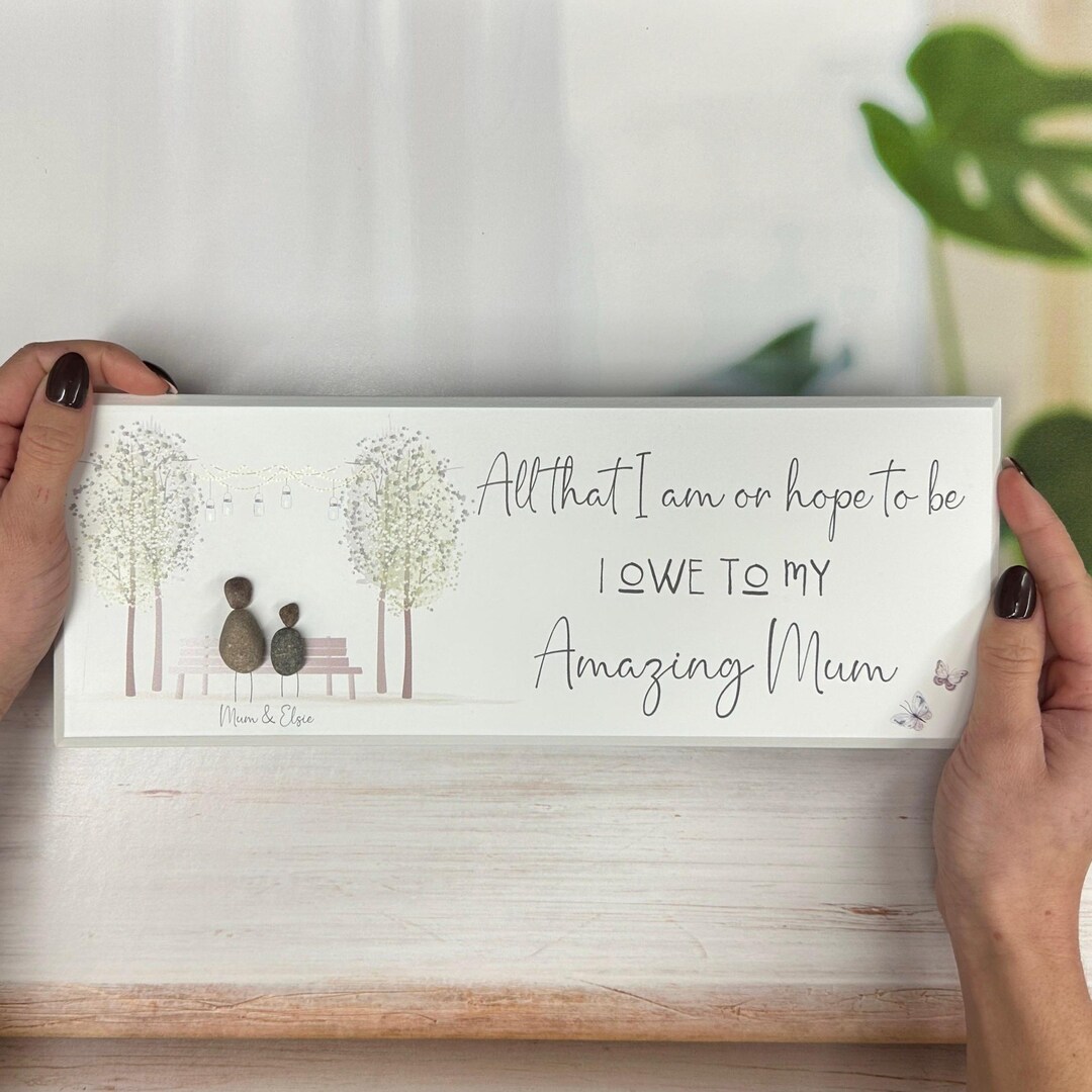 Personalised Mum Pebble Wall Sign - Pebble Art - Mother's Day Birthday ...