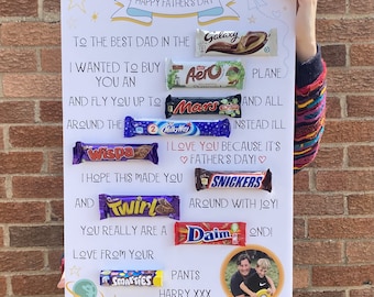 Personalised XL Father's Day Chocolate Message Board - Personalised Gifts - Gifts For Her - Gifts For Him - Chocolate Gift - Chocolate Card