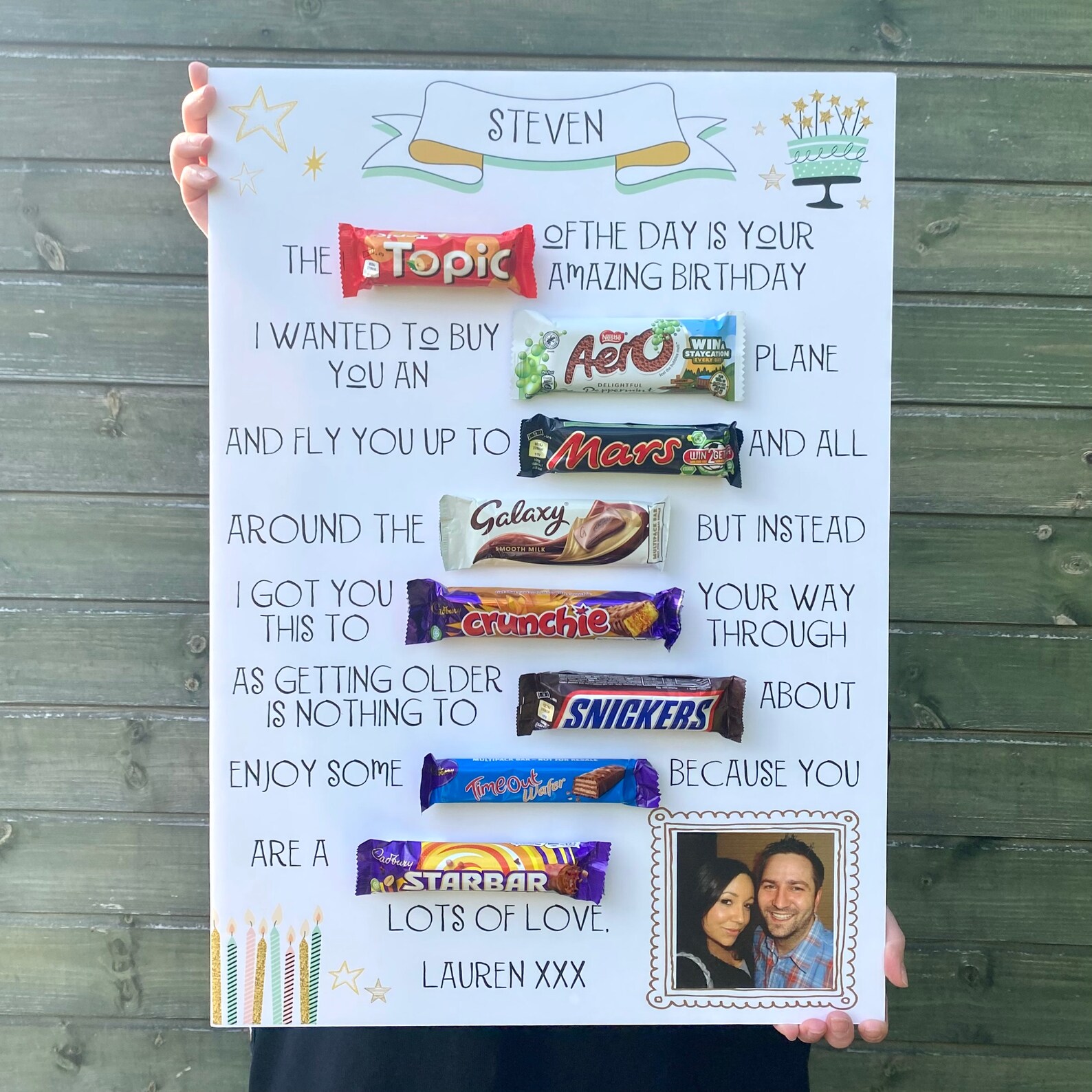 XL Personalised Birthday Chocolate Message Board Etsy