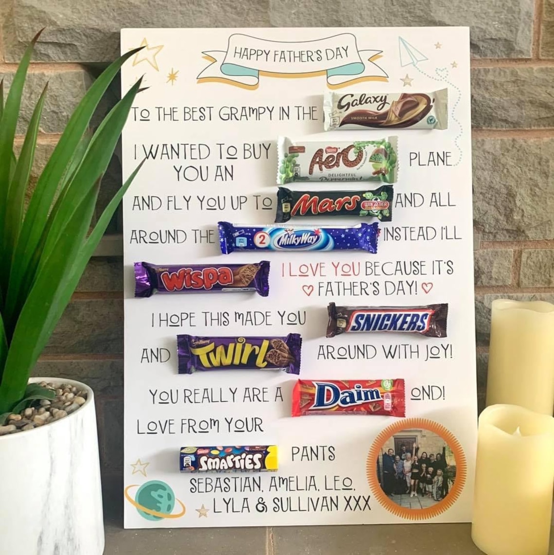Personalised XL Father's Day Chocolate Message Board Etsy UK