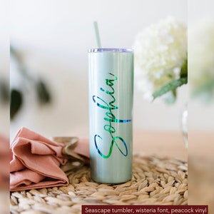 Personalized Skinny Tumbler with Lid and Straw | Monogrammed Tumbler | Marble Tumbler | Rose gold Tumbler  | Custom Tumbler | 20 oz Tumbler