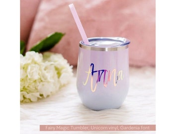 Custom Wine Tumbler |  Monogrammed Stainless Wine Tumbler | Personalized Wine Tumbler | 12 oz wine glass