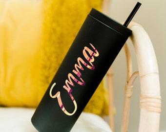 Personalized Acrylic Tumbler | Custom Tumbler with Lid and Straw |  Monogrammed Tumbler | Bachelorette Gifts | Bridal Gifts