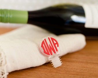 Personalized Acrylic Wine Stopper, Monogrammed Wine Stopper, Wine Cork, Wine Stop