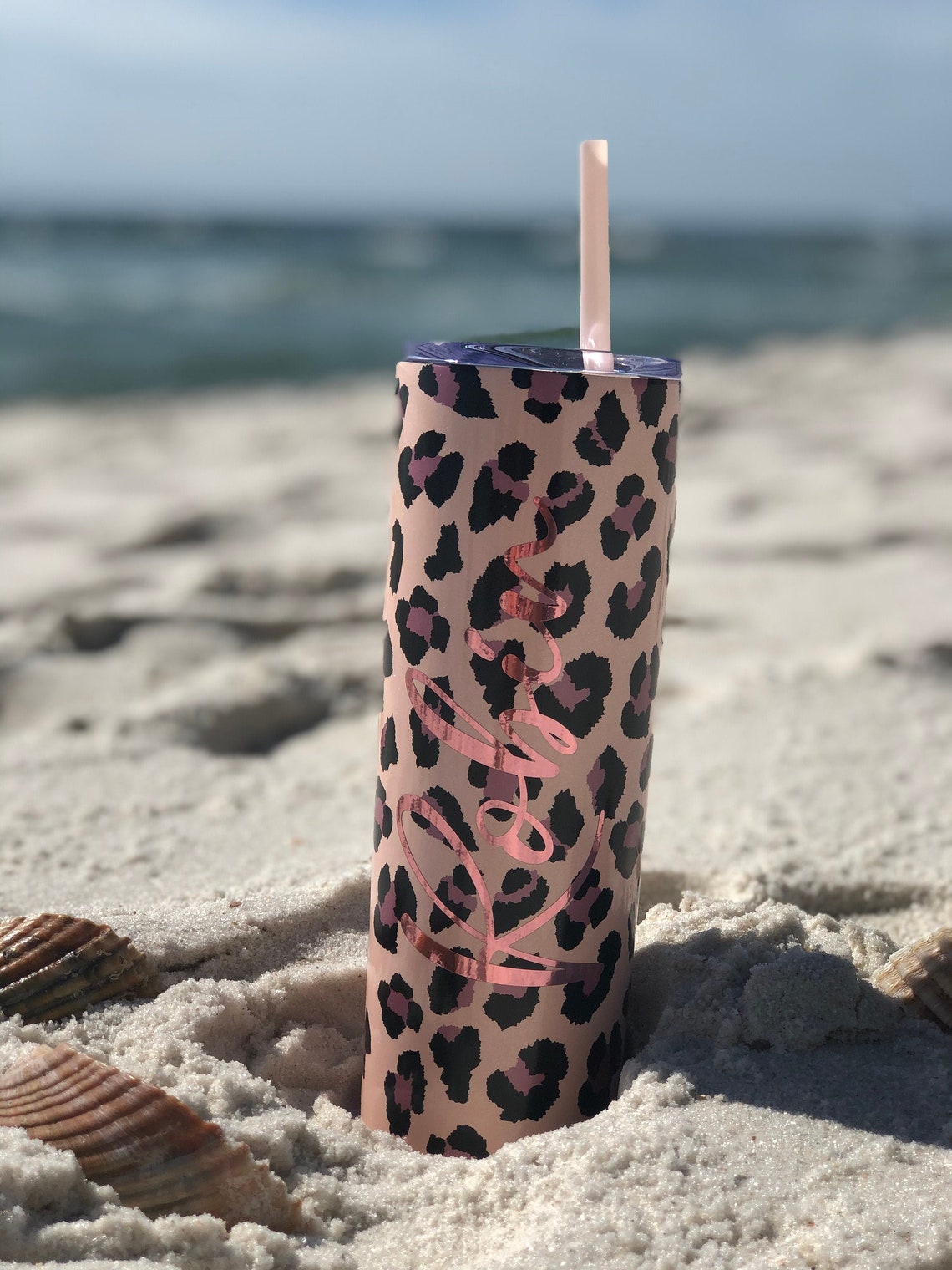 cream leopard trek tumbler