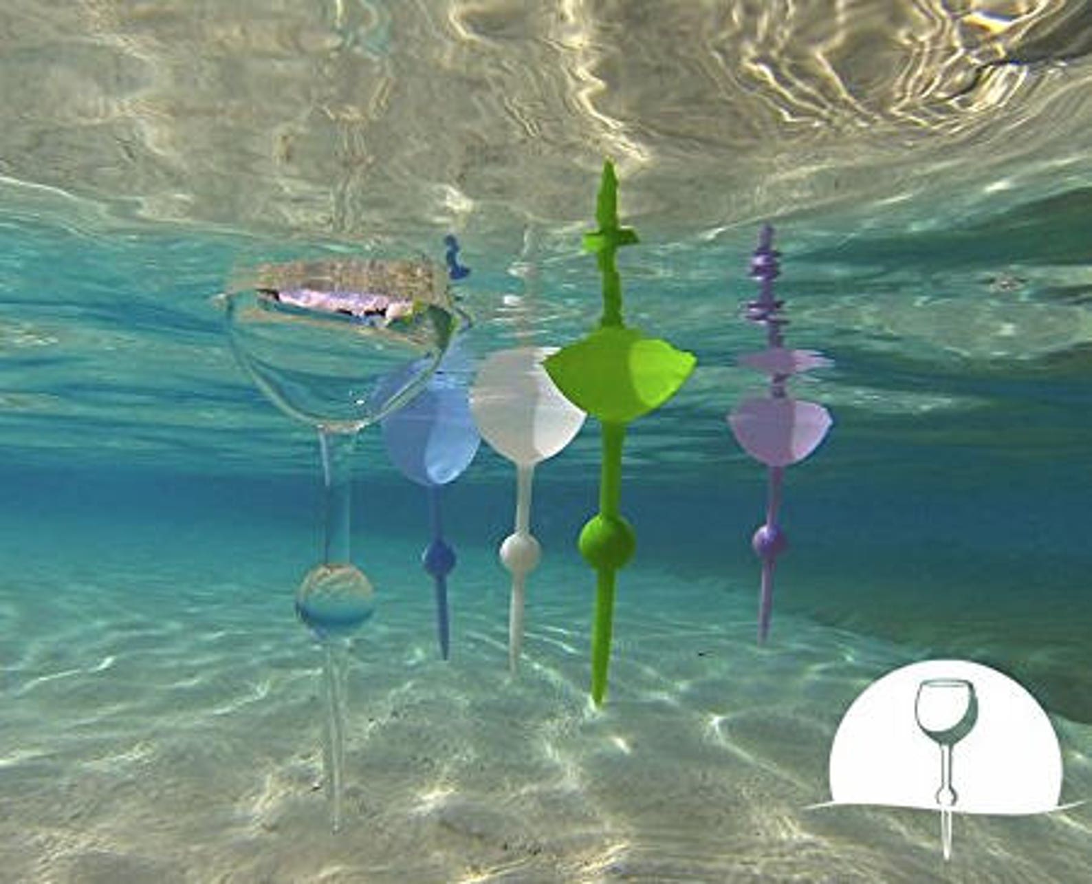 Floating Wine Glass Holder/Stand Beach staked wine glass Etsy