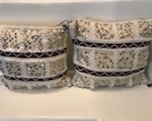 Set of 2 Moroccan down filled pillows, Moroccan wedding blanket, off white