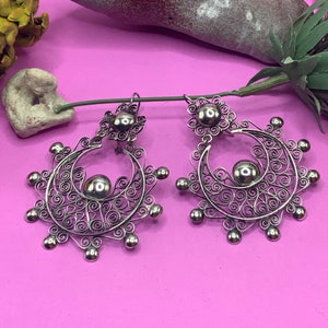Mexican Oaxacan silver filigree earrings