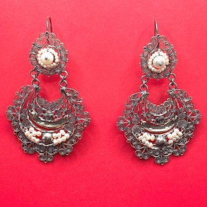 Mexican Oaxacan silver filigree earrings