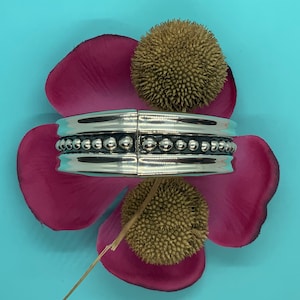 Taxco sterling silver bracelet, hinged with small dots