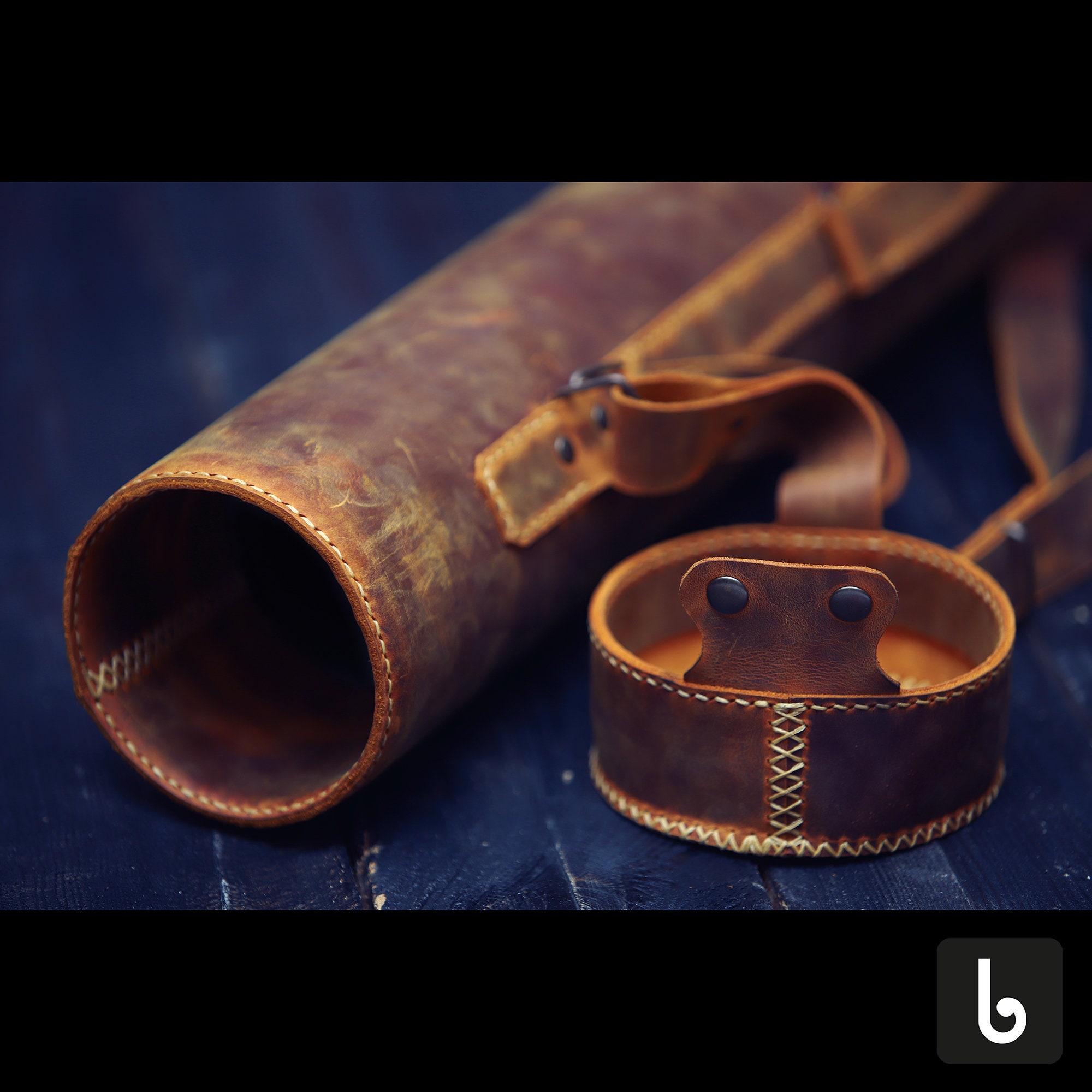 Leather Map Case the blueprint Tube a Leather Tube for Blueprints