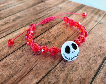 Smiling Jack Skellington from Nightmare Before Christmas Button Bracelet For Him or Her, Anniversary Gift, Birthday Gift,
