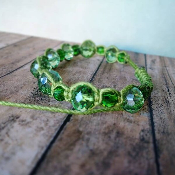 Light Grass and Spring Green Hemp Bracelet For Him Or Her, Stylish Macrame Bracelet Gift, Unique Jewelry Gifts for Anyone